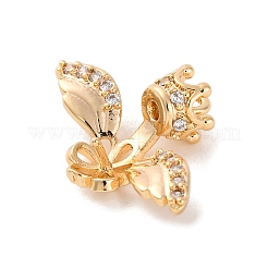 Brass Micro Pave Clear Cubic Zirconia Pendant Bails&nbsp;KK-C076-13G