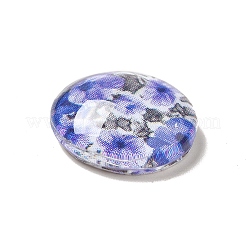 Half Round/Dome Floral Printed Glass Cabochons&nbsp;GGLA-A002-12mm-UU