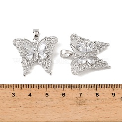 Brass & Clear Cubic Zirconia Pendants&nbsp;KK-G558-16P