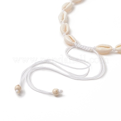 Natural Cowrie Shell & Synthetic Turquoise Braided Beaded Necklace for Women&nbsp;NJEW-JN04253-01
