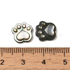 Natural Black Lip Shell Cat Paw Print Beads&nbsp;SHEL-M021-04