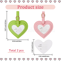 2Pcs 2 Colors PU Leather Luggage Bag Tags&nbsp;AJEW-GF0011-46B