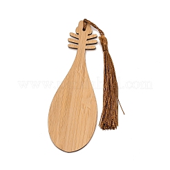 Ancient Musical Instrument Pipa Chinese Style Bookmark with Tassels for Book Lover&nbsp;AJEW-WH0235-32D