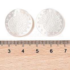 Natural White Shell Carved Cabochons&nbsp;SSHEL-C012-22B