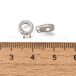 Rack Plating Brass Micro Pave Clear Cubic Zirconia Enhancer Shortener Bails&nbsp;KK-F883-12P