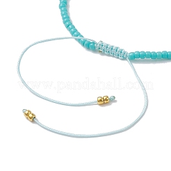 Adjustable Natural Amazonite & Seed Braided Bead Bracelets&nbsp;BJEW-JB10181-06