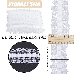 10 Yards Polyester Pleated Flower Lace Trim&nbsp;OCOR-GF0003-88A