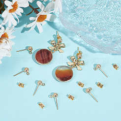10pcs Brass Ball Stud Earring Findings&nbsp;KK-BBC0011-13