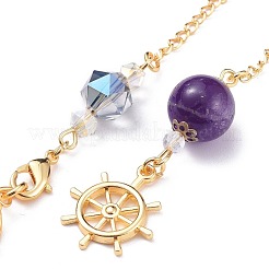 Resin Hexagonal Pointed Dowsing Pendulums(Brass Finding and Gemstone Inside)&nbsp;G-L521-A01