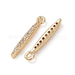 Brass Micro Pave Clear Cubic Zirconia Pendants&nbsp;KK-C253-08G
