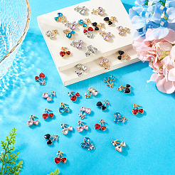 40Pcs 2 Colors Alloy Rhinestone Pendants&nbsp;ALRI-TA0001-42