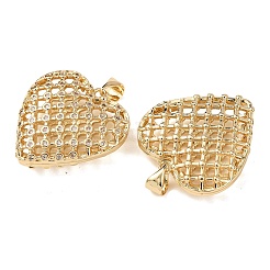 Brass Micro Pave Clear Cubic Zirconia Pendants&nbsp;KK-B184-01G-02