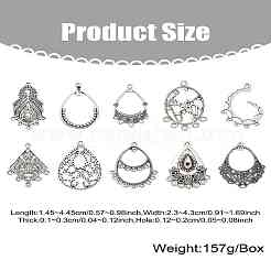 40Pcs 10 Styles Tibetan Style Retro Zinc Alloy Connector Charms&nbsp;FIND-CJ0003-60