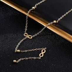 304 Stainless Steel Infinity Y Necklaces&nbsp;NJEW-R026-21G