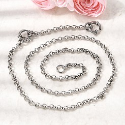 4.5MM 201 Stainless Steel Rolo Chain Necklaces for Unisex&nbsp;NJEW-K302-09P