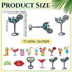 15Pcs 15 Styles Computerized Embroidery Polyester Iron on/Sew on Patches&nbsp;PATC-PH0001-81