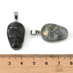 Halloween Natural Labradorite Carved Pendants&nbsp;G-D102-03P