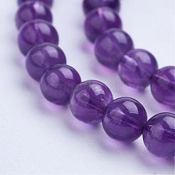 Natural Amethyst Bead Strands&nbsp;G-F422-02-6mm