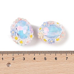 Handmade Luminous Polymer Clay Rhinestone Beads&nbsp;CLAY-H003-05F