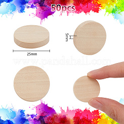 50Pcs Undyed Wood Cabochons&nbsp;WOOD-WH0125-09C