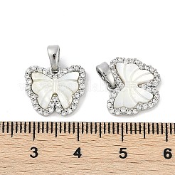 Natural White Shell Butterfly Charms&nbsp;KK-U043-24P