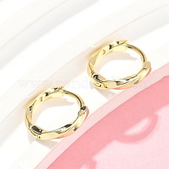 Twist Brass Hoop Earrings&nbsp;EJEW-Z102-13G