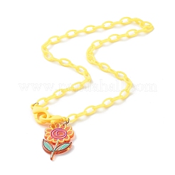 Transparent Acrylic Pendants Necklaces&nbsp;NJEW-JN03521-01