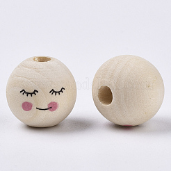 Natural Wood European Beads&nbsp;X2-WOOD-S055-17
