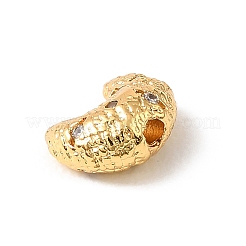Brass Micro Pave Cubic Zirconia Beads&nbsp;KK-D262-06G-02