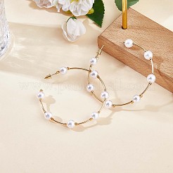 Shell Pearl Beaded Big Circle Stud Earrings&nbsp;JE988A
