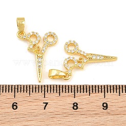 Brass Micro Pave Clear Cubic Zirconia Pendants&nbsp;CU-CBA9AB3-19G