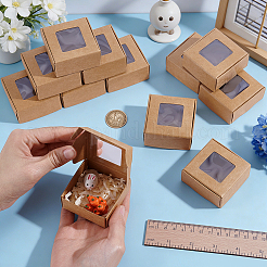 30Pcs Foldable Square Paper Storage Gift Boxes with Visible Window&nbsp;CON-PH0003-62A