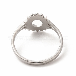 Non-Tarnish 304 Stainless Steel Sunflower Adjustable Ring for Women&nbsp;LS-RJEW-B027-17P