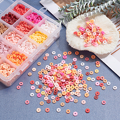 3750Pcs 15 Colors Flat Round Handmade Polymer Clay Beads&nbsp;CLAY-AR0001-20