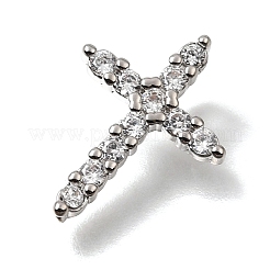 Brass Micro Pave Clear Cubic Zirconia Pendants&nbsp;CU-CBA9883-05C-P