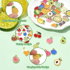 60Pcs Alloy Enamel Pendants&nbsp;ENAM-CJ0007-25