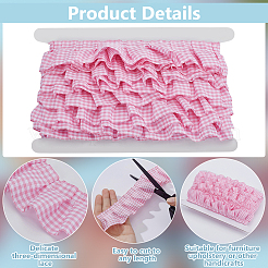 10 Yards Polyester Ruffled Pleated Tartan Lace Ribbon&nbsp;OCOR-PH0005-22B