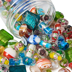 Handmade Silver Foil Lampwork Glass Beads&nbsp;FOIL-CD0001-01