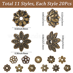 220Pcs 11 Styles Alloy Fancy Bead Caps&nbsp;TIBE-SP0001-19
