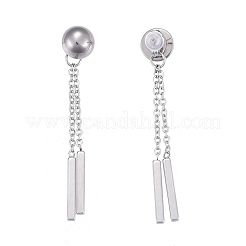304 Stainless Steel Chain Tassel Earrings&nbsp;EJEW-I248-28