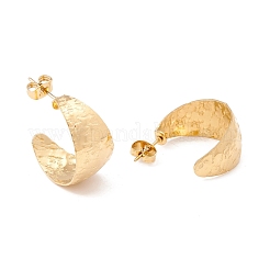 Ion Plating(IP) 304 Stainless Steel Chunky C-shape Stud Earrings&nbsp;EJEW-P198-13G