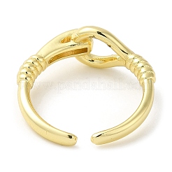 Brass Micro Pave Cubic Zirconia Open Cuff Ring for Women&nbsp;RJEW-F154-02G-A