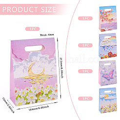 5Pcs 5 Styles Printed Paper Gift Tote Bags&nbsp;ABAG-TA0001-53