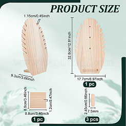 Wood Slant Back Necklace Display Stands&nbsp;NDIS-WH0077-001