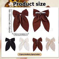 12Pcs 4 Colors Polyester & Iron Alligator Hair Clips&nbsp;PHAR-ME0001-01