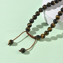 Adjustable Natural Mixed Gemstone Round Beaded Braided Necklaces&nbsp;G-H355-05