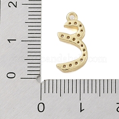 Rack Plating Brass Micro Pave Clear Cubic Zirconia Pendants&nbsp;KK-A224-03J-G
