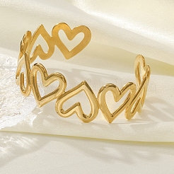 304 Stainless Steel Cuff Bangles for Women&nbsp;BJEW-Z130-01G