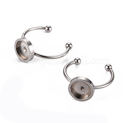 Non-Tarnish 201 Stainless Steel Cuff Pad Ring Settings&nbsp;X-STAS-S080-042C-P