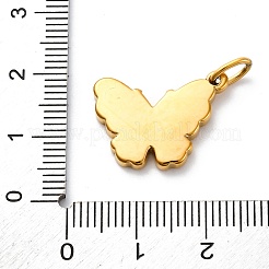 304 Stainless Steel Pave Natural White Shell Pendants&nbsp;STAS-I331-03G
